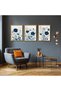 Signtouch Vintage Botanical Floral Wall Art 3-Piece Wooden Frame 50x70 cm - 3
