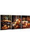 Signtouch Canva Pumpkin Thanksgiving Wrap Framed Wall Art 3-Piece 40x60 cm