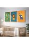 Signtouch Brown Jungle Safari Animal Kids Wall Art 3-Piece Outer Frame 40x60 cm - 7