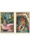 ALAYRA Vintage Botanical Floral Canvas Wall Art Outer Frame 60x80 cm