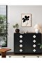 Signtouch Vintage Black Abstract Flower Mid Century Oil Framed Wall Art 40x60 cm - 3
