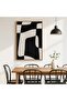 ALAYRA Black Beige Neutral Abstract Wall Art Natural Wood Frame 60x80 cm - 4