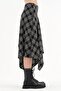 Women's Plaid Fabric Skirt with Asymmetrical Hem and Lined Design - 6