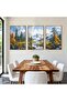 ALAYRA Mountain Landscape Canvas Wall Art Set of 3 Outer Frame 60x80 cm - 3