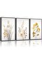 Signtouch Surfboard Beach Palm Tree Ocean Wall Art Set of 3 Outer Frame 40x60 cm