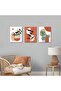 Signtouch Orange Abstract Leaves Sun Wrap Framed Wall Art 3-Piece 40x60 cm - 3