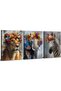 Signtouch Canva Safari Animal Playroom Wrap Framed Wall Art 3-Piece 40x60 cm