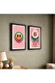Signtouch Cute Daisy Smiley Pink Pop Kids Wall Art 2-Piece Black Frame 40x60 cm - 2