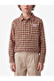Cotton Long Sleeve Classic Collar Plaid Shirt with Pockets - 2