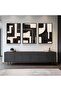 Signtouch Black White Abstract Big Wall Art 3-Piece Wooden Frame 40x60 cm