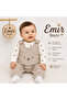 100% Baby Boy Jumpsuit Set with Teddy Bear for Newborns