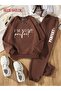 Unisex Women's and Men's Iam Not Perfect Printed Oversize 3 Thread Crew Neck Sweatshirt and Jogger Sweatpants