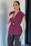 Women's Waist-Tied Gold Buttoned Vest - 2
