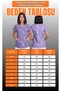 Women's V-Neck Bat Sleeve Ribbon Patterned Lilac Terycotton Fabric Doctor Nurse Scrubs Uniform Single Top - 8