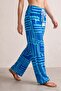Woven Viscose Breeze Lace Detailed Patterned Wide Leg Skirt Trousers - 4