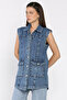 Women's Double Pocket Jean Denim Vest - 2