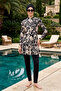 Lycra Full Covered Hijab Swimsuit 1423-402 Black01 - 4