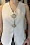 Button Detailed Women's Linen Vest - 4