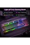 تيك نيت كيبورد العاب ار جي بي، كيبورد كمبيوتر سلكي USB مع اضاءة RGB 15 منطقة، لوحة معدنية بالكامل، 2 - 3