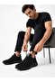 Men's Knitted Faylon Sole Sneaker Walking Shoes-Black - 2