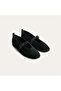 Women's Black Suede Leather Ballerinas