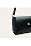 Women's Black Buckle Shoulder Bag - 3