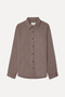 Men's Brown Lyocell Blend Regular Fit Long Sleeve Shirt - 4