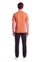 Men's Regular Fit Metallic Logo Detailed Round Neck Short Sleeve Orange T-Shirt - 3