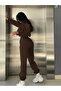 Unisex Women's and Men's Paris Text Printed Oversize 3 Thread Crew Neck Sweatshirt and Jogger Sweatpants - 4