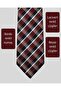 Burgundy Plaid Patterned Slim Tie – 7 cm Wide - 2