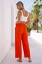 Pomegranate Flower Pocketed, Sewn, Elastic and Tied Waist Casual Muslin Woven Trousers 100 65 - 8