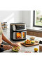 Air Fryer with Colour Touch Screen and Viewing Window Stainless Steel Finish, Multiple Cooking Presets, Digital Display, One-Touch Operation, Whole Chicken Capacity - 4