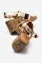 Genuine Leather Thick-Heeled Women's Sandals - 3