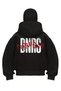 Black Unisex Snow Mask Samurai Hooded Oversize Cardigan
