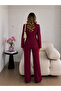 Belted Gold Buttoned Jacket Trousers Double Blazer Suit - 4