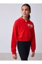 Girl's Hooded Zippered Sweatshirt Red