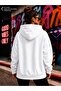 Women's Typographic Make It Happen Graphic Printed Hooded Kangaroo Pocket Cotton Sweatshirt - 2