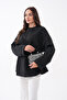 Stone-Detail Oversized Tunic with Slits - 3