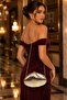 Gold Color Rustic Material Design Evening Dress Clutch with Chain Strap Hand-Held Wedding Engagement Evening Bag - 4