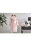Single Bathrobe Hooded Velvet Cotton-Bright Pink (Size L) - 2