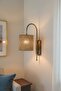 Ratta Wicker Textured Milk Brown Metal Antique Body Rustic E27 Single Wall Sconce - 3