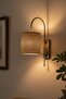 Ratta Wicker Textured Milk Brown Metal Antique Body Rustic E27 Single Wall Sconce - 2