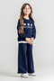 Floral and Lace Detailed Three Yarns Girls' Double Set - 26K 6415 - 2