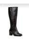 Feli̇pe Black Leather Above the Knee Zippered Heel Boots - 3