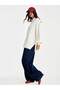 Women's Oversize Stand Collar Letter Embroidered Balloon Sleeve Loose Knitwear Sweater - 7