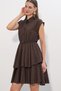 Women's Zero Sleeve Fold Dress 1572 - Brown - 2