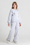 Star Embroidered Three-Thread Girls' Double Set - 26K 6437 - 2