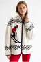4981 Women's Ski Themed Soft Textured Fleece Sweatshirt with Pockets