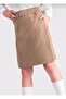 Girl's Elastic Waist School Camisole Navy Blue/Beige Shorts Skirt - 3