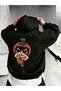 Children's Pumpkin Play Printed Hoodie Hooded Sweatshirt Combed Cotton Fabric 3 Yarns Ribbed Unisex Winter Sweatshirt